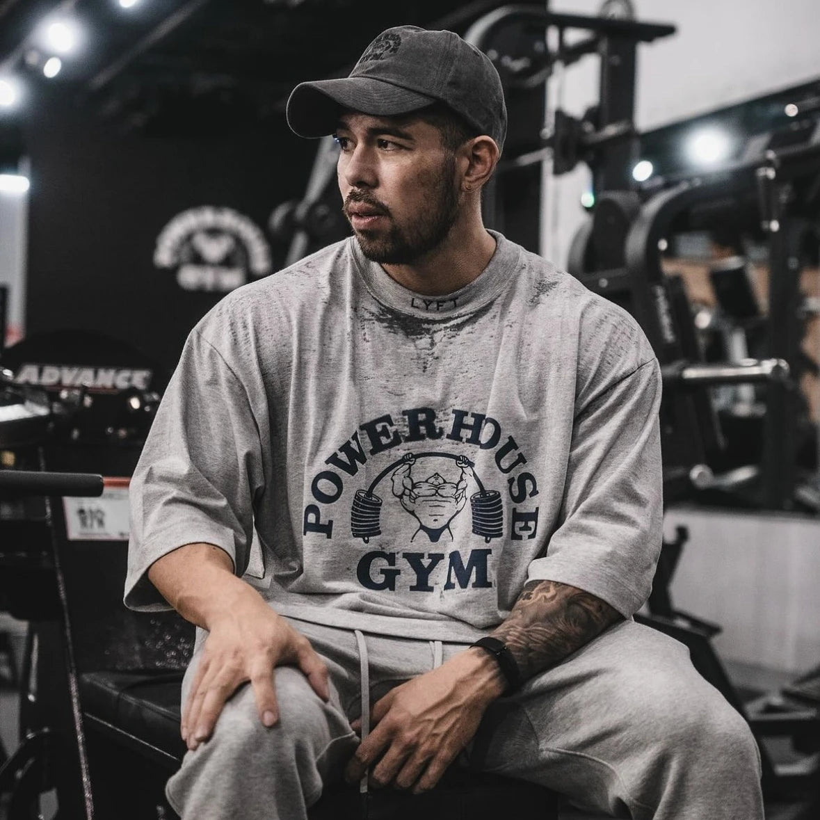 LYFT Jointly Men Sports Cotton Loose Print Shirt for Gym Fitness, Jogging and Bodybuilding Training