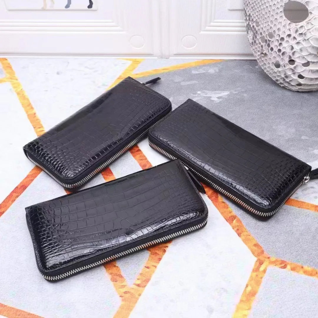 New Crocodile Leather Wallets For Men- Genuine Leather Man Clutch Bag,  Luxury Business Large Capacity Men's Designer Bag