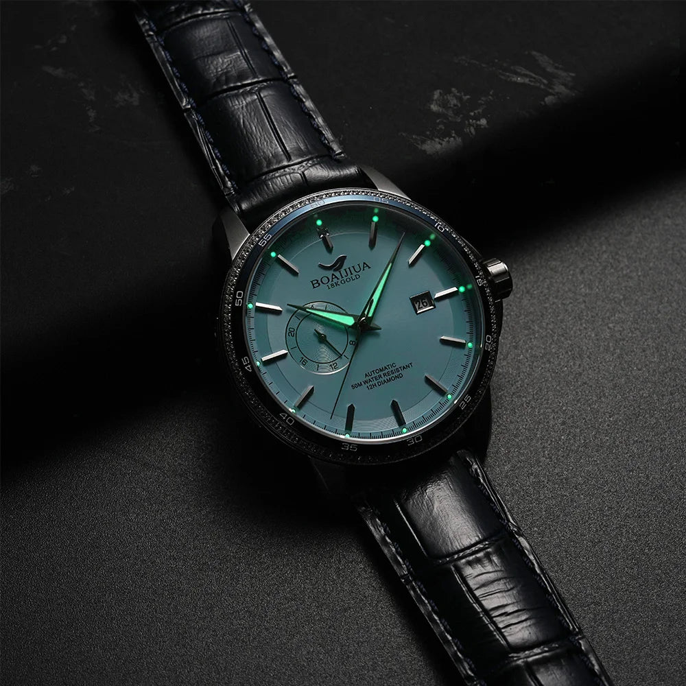 BORIAGE(BOAIJIUA) Fully Automatic Mechanical Men's Watch  50m Water Resistant  MIYOTA 8217 Automatic Mechanical Movement