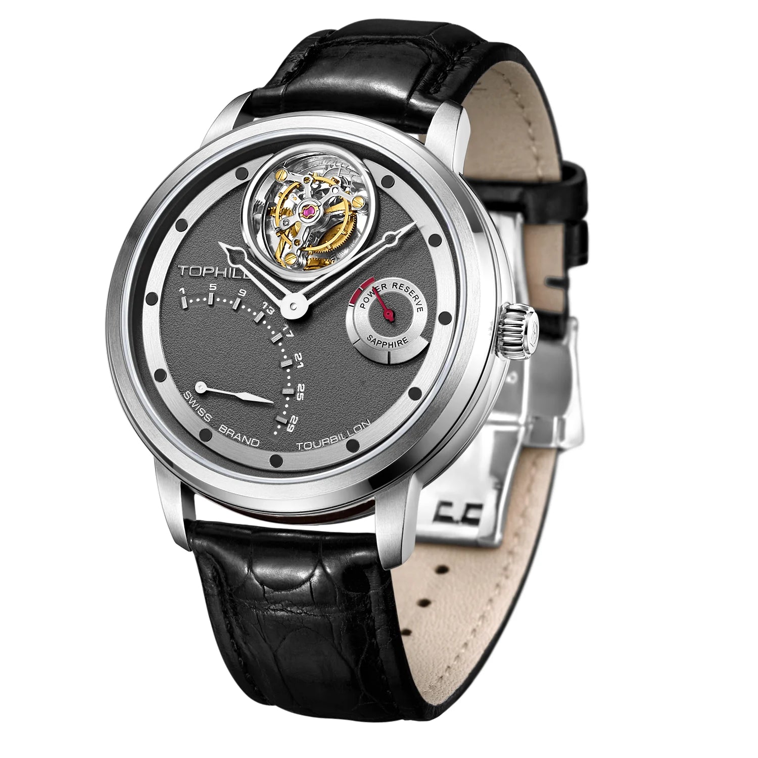 TOPHILL Tourbillon Watch for Men- Automatic Movement Men`s Luxury Waterproof Sapphire Glass Lens Watch