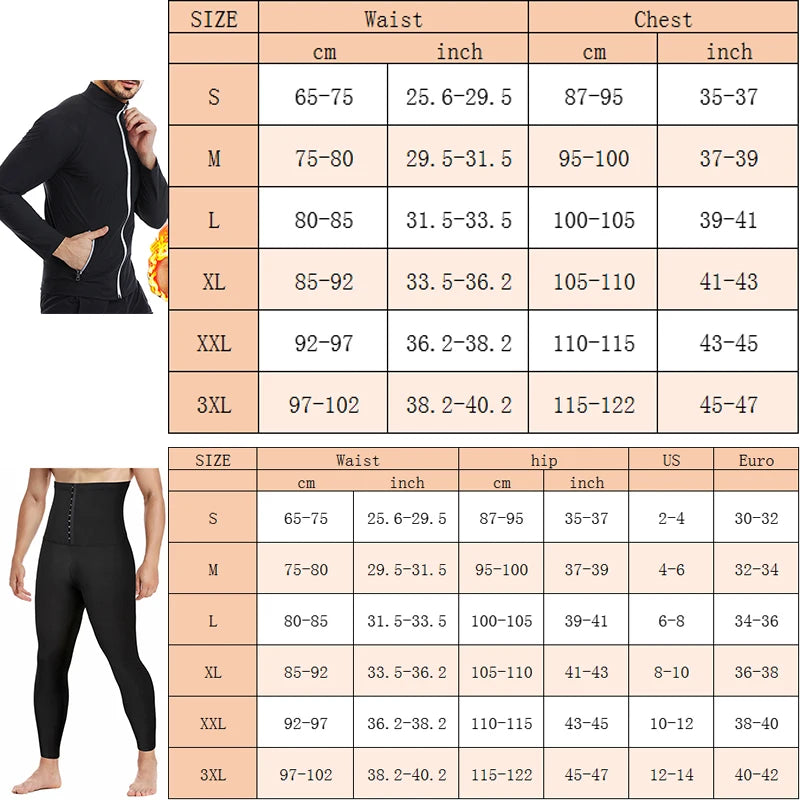 Aiithuug Sauna Sweat Jackets with Zipper Pockets Sauna Suit for Men- Sweat Zipper Long Sleeve Workout Jacket Men's Body Shaper