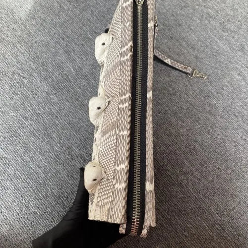 New Snake Leather Men's Clutch Bag -Business Large Capacity Envelope Bag , Leisure Real Leather Clutch For Man