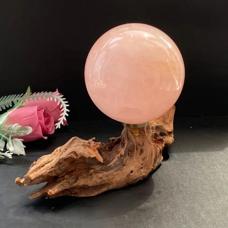7-9cm Large Natural Rose Quarter Ball Crystal Healing Decoration for Office and Home Use or Souvenir Gift.