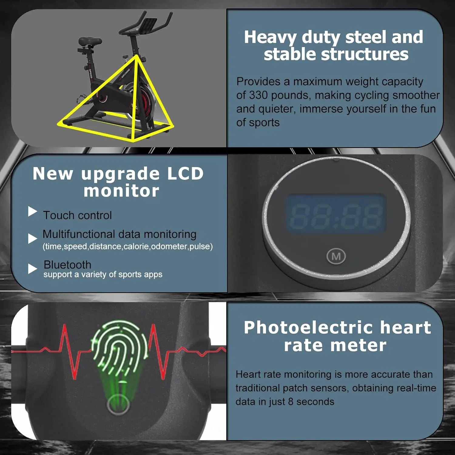 Exercise Bike Stationary- Exercise Bike for Home Indoor Cycling , Cardio Gym Workout Bike with iPad Mount & LCD Moni.