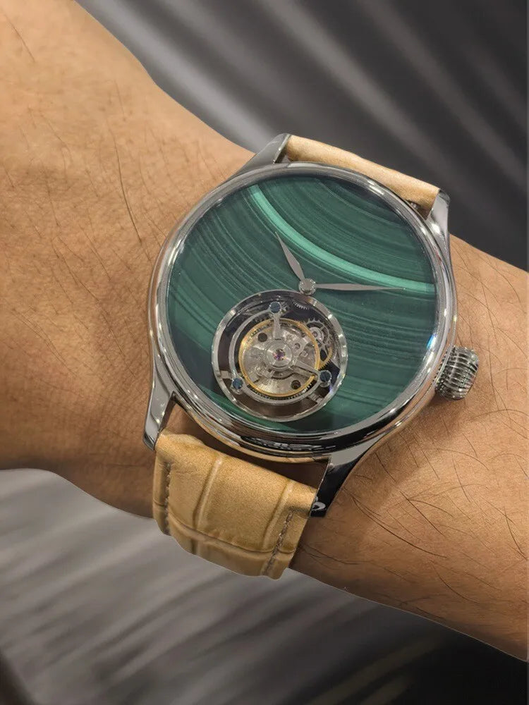 Customized 42mm Formal Light Luxury Business Tourbillon Manual Mechanical Watch for Men.