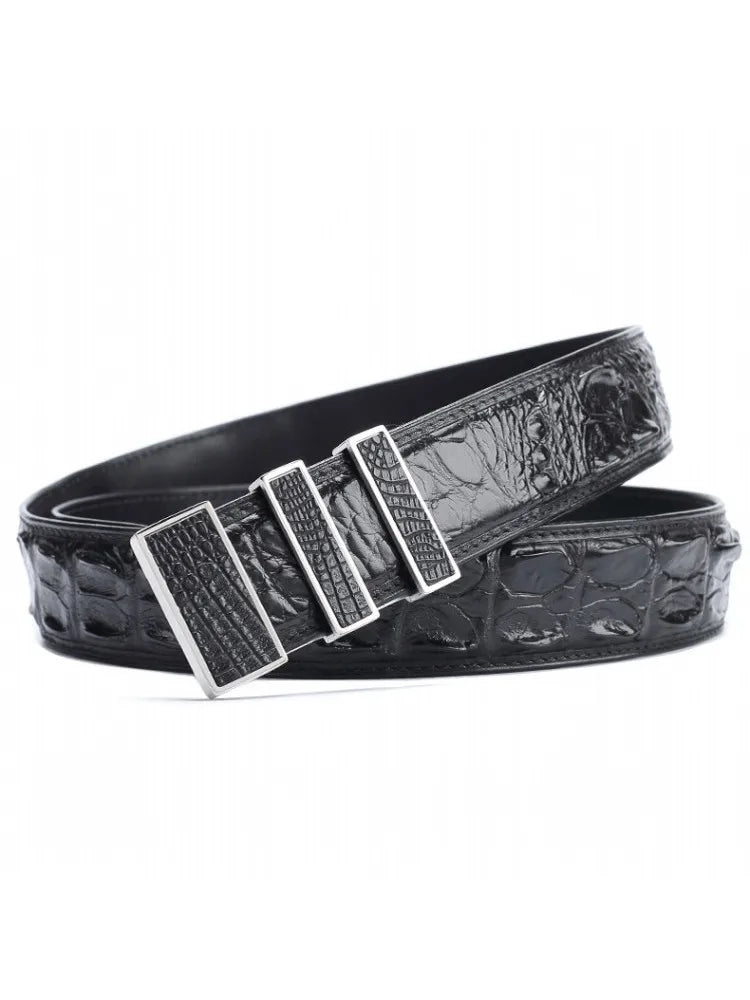 BEKEDEKE High Quality Men`s Crocodile Genuine Leather Belt for Business, Office Work, or Formal- Waistband Classic Real Leather Girdle