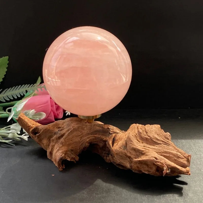7-9cm Large Natural Rose Quarter Ball Crystal Healing Decoration for Office and Home Use or Souvenir Gift.
