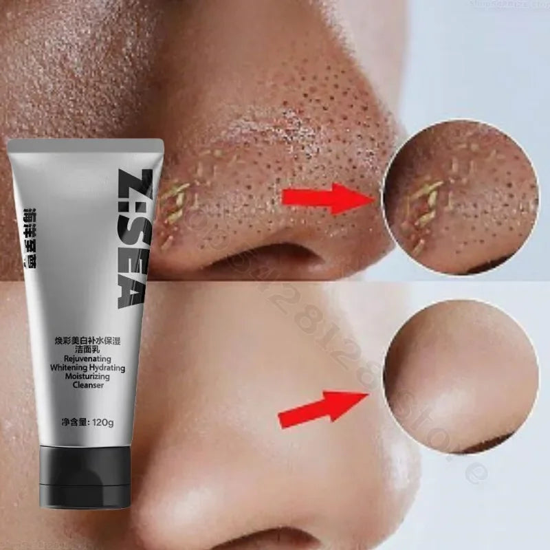 Zsea Facial Cleanser- Men's Deep Cleansing Oil Control Cleanser, Moisturizing, Cleansing, and Shrinks Pores Facial Skin Care