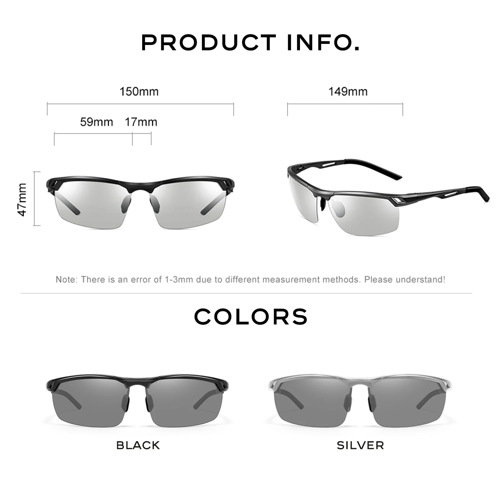 CAPONI Polarized Men’s Outdoor  Sunglasses Photochromic Sport Sun Shade Original Brand Design UV400 Protect Driver Shade BS8550