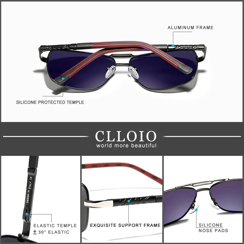 CLLOIO Men Classic Vintage Aluminum Polarized Driving Pilot Designer Sunglasses - DeRae's Shop For Goods