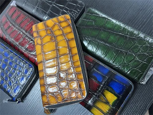 Teemzone Designer Luxury Crocodile Skin Men Long Wallets Leisure Genuine Leather Clutch Bag Lage Capacity Zipper Wallet 45