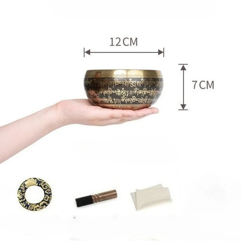 Copper Singing Bowl- Meditation Mindfulness Buddhism Singing Bowl & Spiritual Relaxation Sound Healing Percussion Instrument