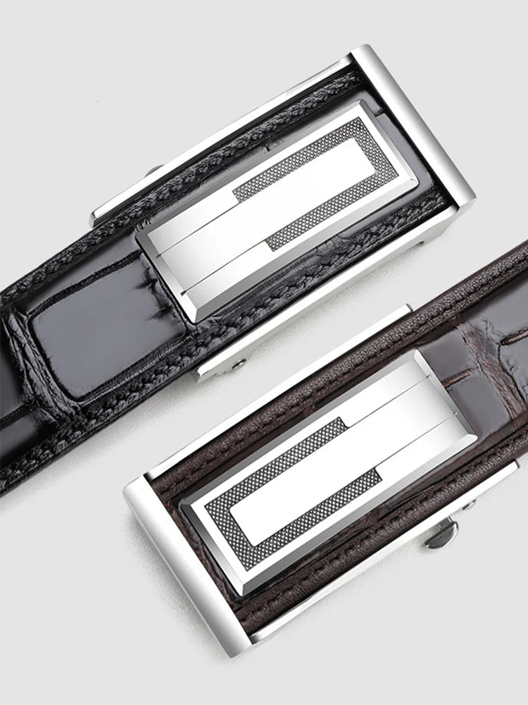 Real Crocodile Genuine Leather Men`s Black Designer Belt for Men lengthening length Male Strap customized Luxurious Trouser