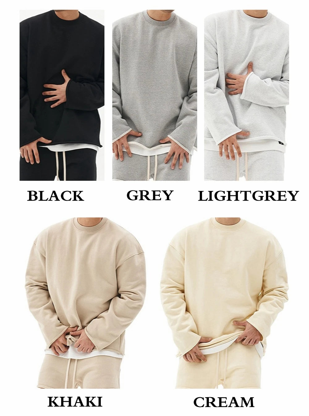 Dueweer Men's Cotton Sets Loose Sweatshirts Two-piece Kits Training  Pullover Sweat Top With Shorts Jogging Suits Streetwear