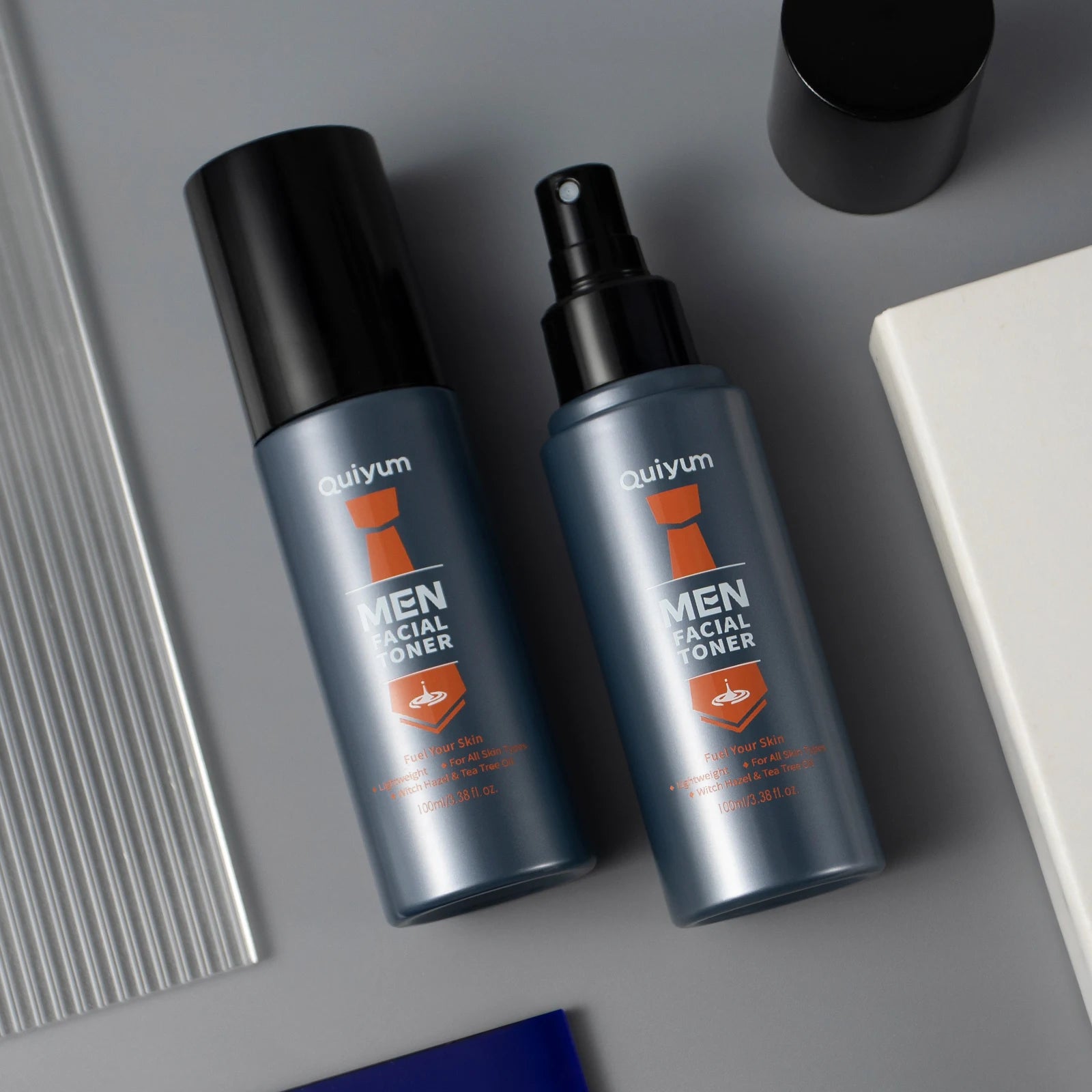 Quiyum Men Facial Toner 100ml- Oil Control Cool Hydration with Witch Hazel, Tea Tree & 5 Ceramides Strengthen Skin Barrier