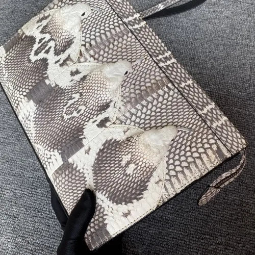 New Snake Leather Men's Clutch Bag -Business Large Capacity Envelope Bag , Leisure Real Leather Clutch For Man