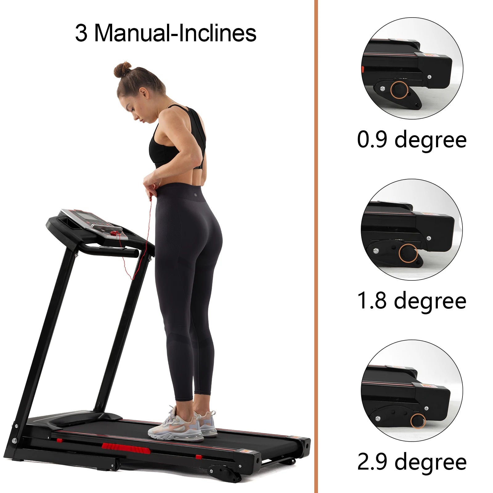 Folding Treadmills for Home - 3.5HP Portable Foldable with Incline, Electric Treadmill for Running, Walking, and Jogging Exercise with Display Screen.