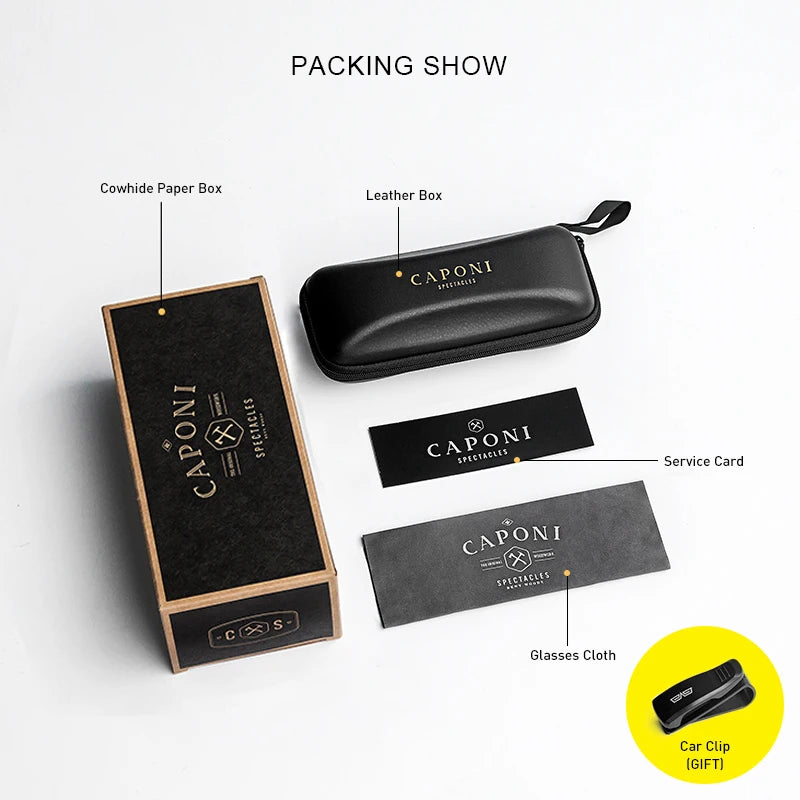 CAPONI Polarized Men’s Outdoor  Sunglasses Photochromic Sport Sun Shade Original Brand Design UV400 Protect Driver Shade BS8550