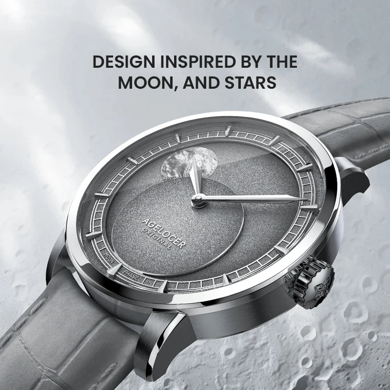 AGELOCER  Major Breakthrough 29.51-Days MoonPhase Original Astronomer Men's Mechanical Watch.
