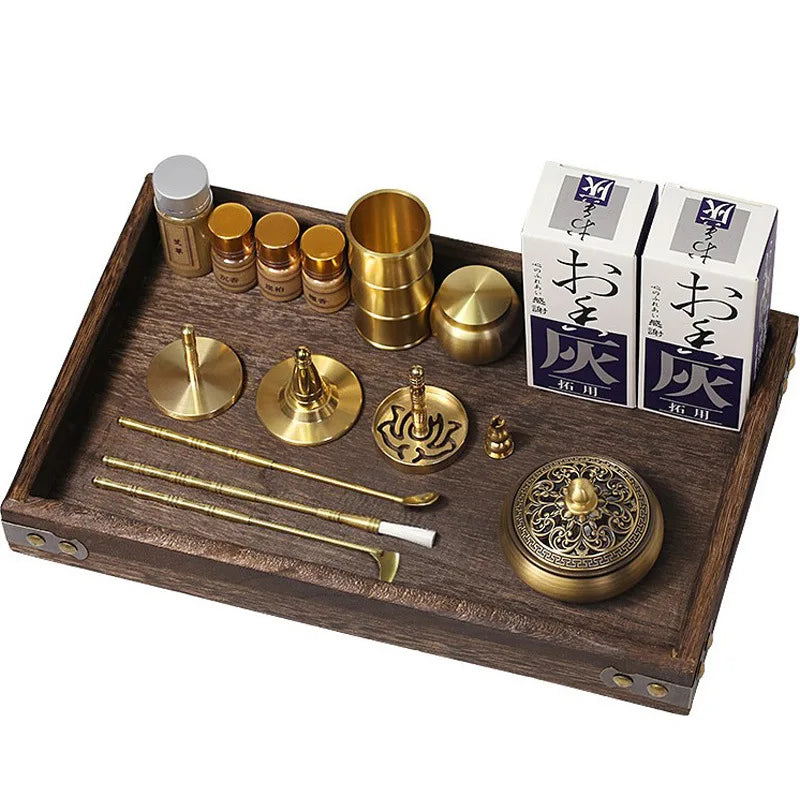 DIY Aromatherapy Brass Incense Burner Making Kit  with Mold Stand for Yoga Meditation Study