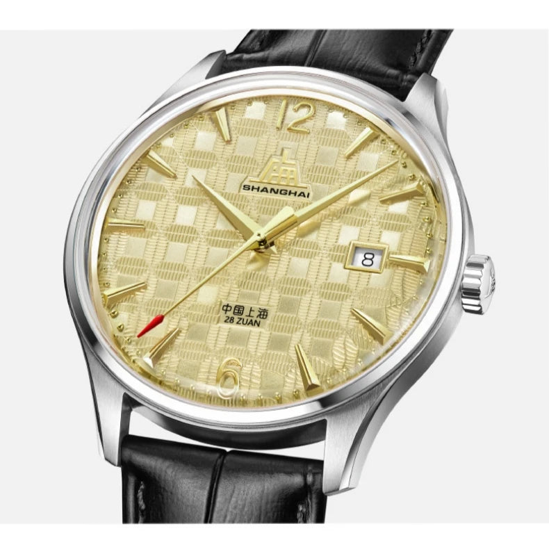 Shanghai Watch 39mm Elegant Men's Watches- ST2130 Movement Automatic Mechanical Clock Arched Sapphire Italian Leather Strap S5006