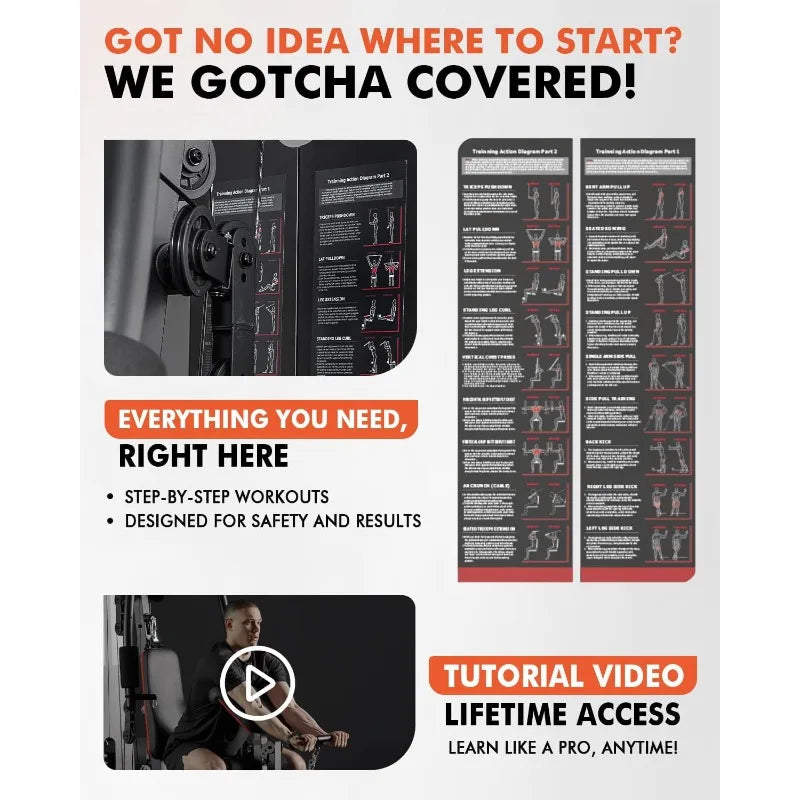 Mikolo Home Gym, Workout Station with 150LBS Weight Stack, Multifunctional Home Gym Equipment