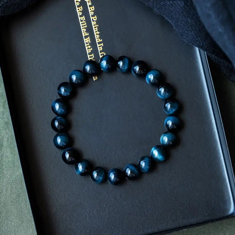 Original 7a Grade Natural Tiger Eye Planet Bracelet- South Africa Blue Tiger Eye Vintage Style Unisex Bracelet.