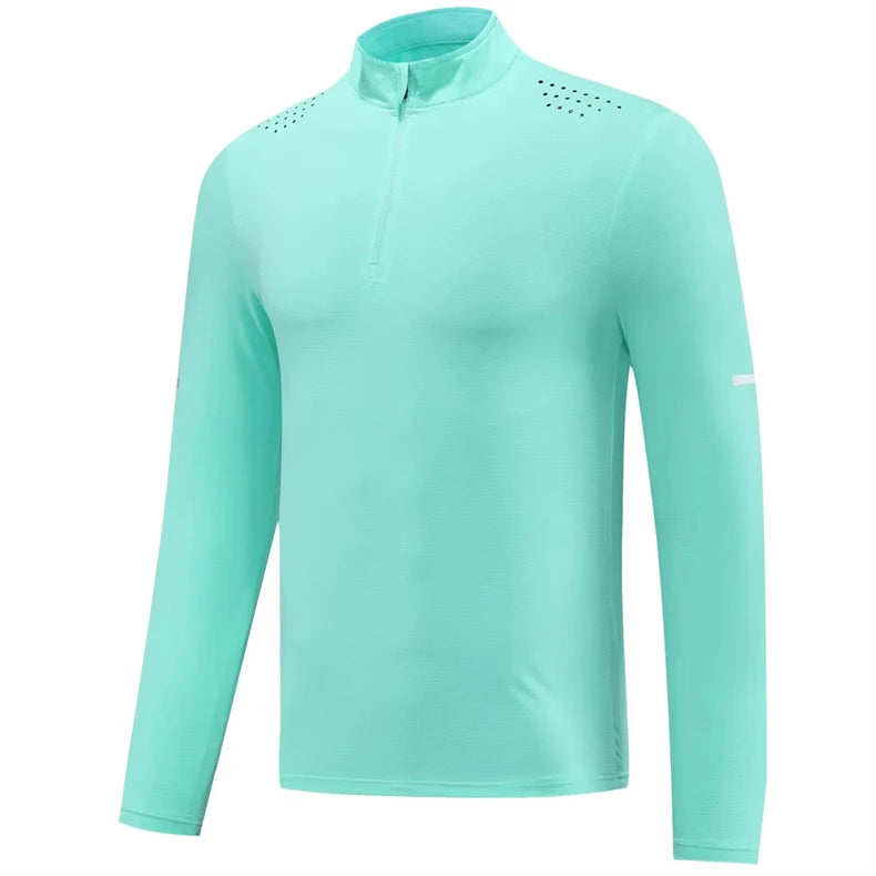 Men`s Athletics Top Running Shirts- Long Sleeve Reflective Men's Basketball Sports Gym Fitness Clothing -Quick Drying Breathable