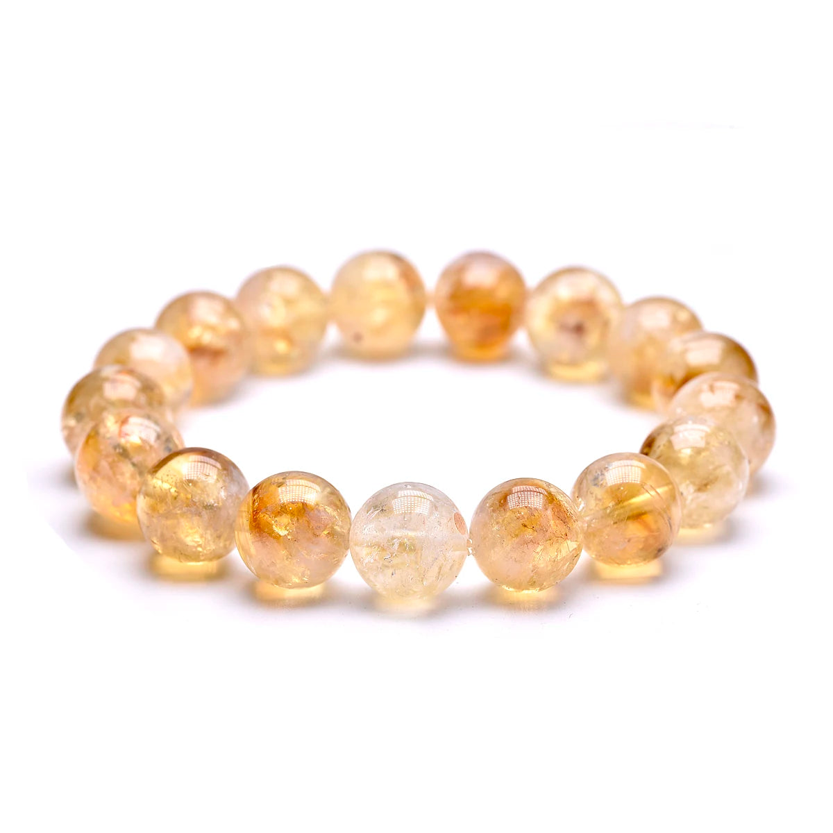3A Natural Reiki Healing Energy Yelllow Citrine Quartz Chakra Meditation Degausst Beads Bracelets - Unisex Lucky Jewelry