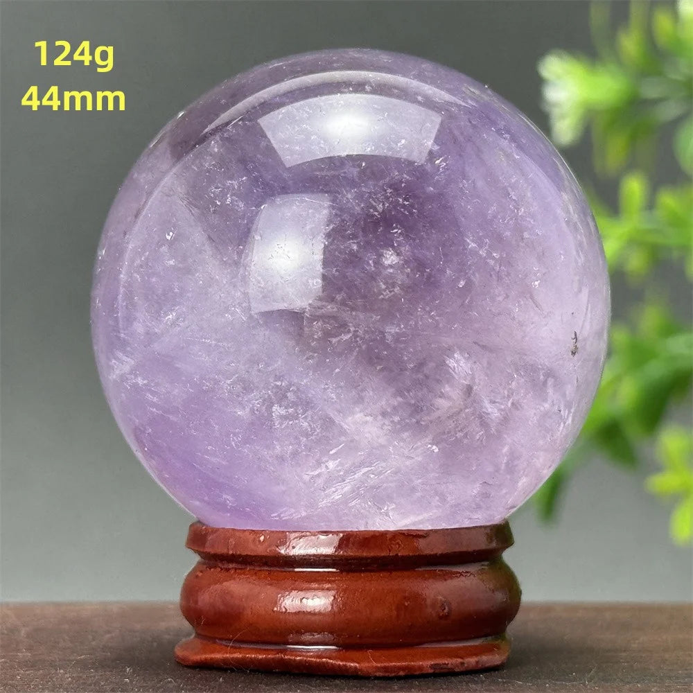 Natural Amethyst Ball Quartz Crystal Ball- Home, Office Decoration Energy Wicca Reiki Spiritual Meditation Witchcraft Divination