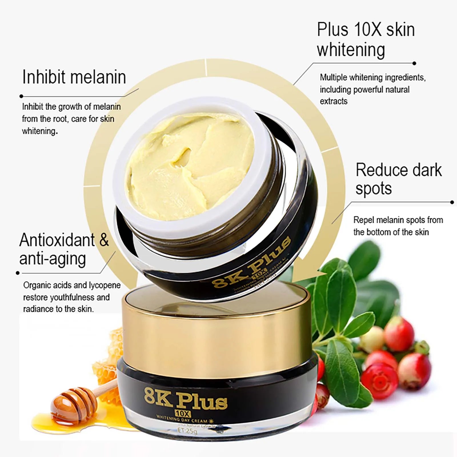 AILKE Whitening Face Cream Antioxidant- Anti-Aging with Collagen, Niacinamide and Glutathione. Reduces Dark Spots & Inhibits Melanin - DeRae's Shop For Goods