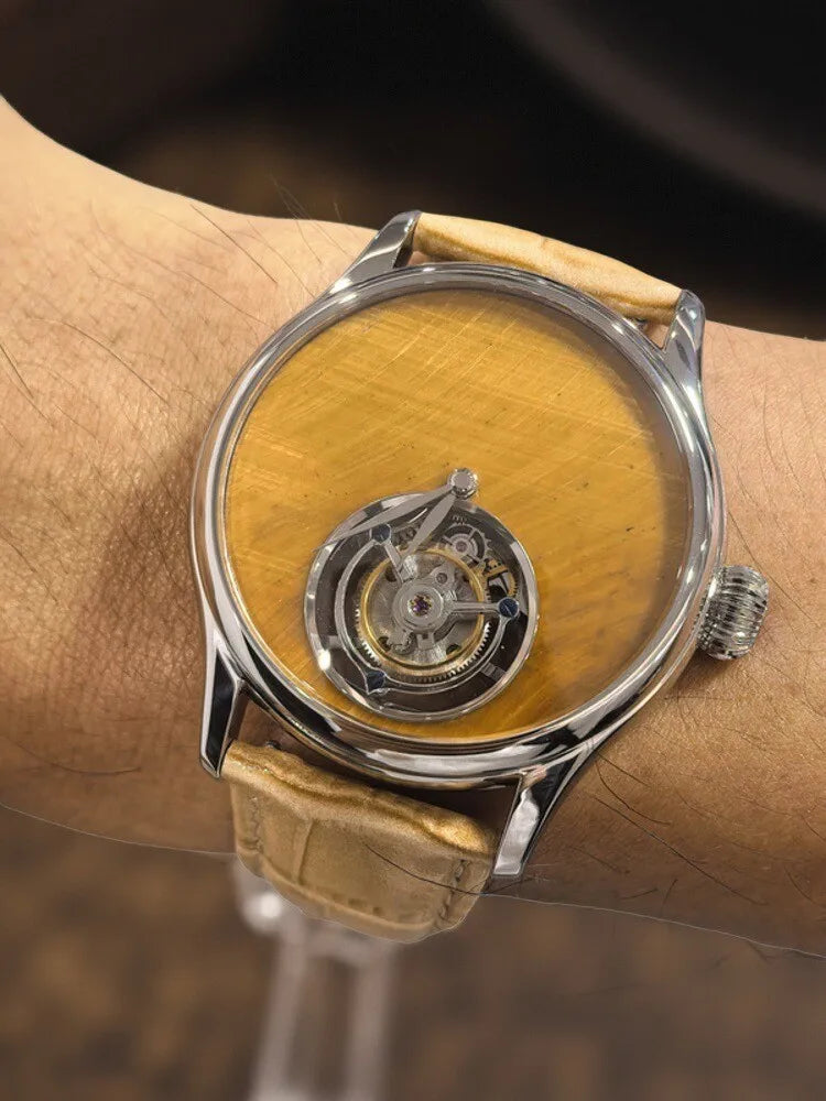 Customized 42mm Formal Light Luxury Business Tourbillon Manual Mechanical Watch for Men.