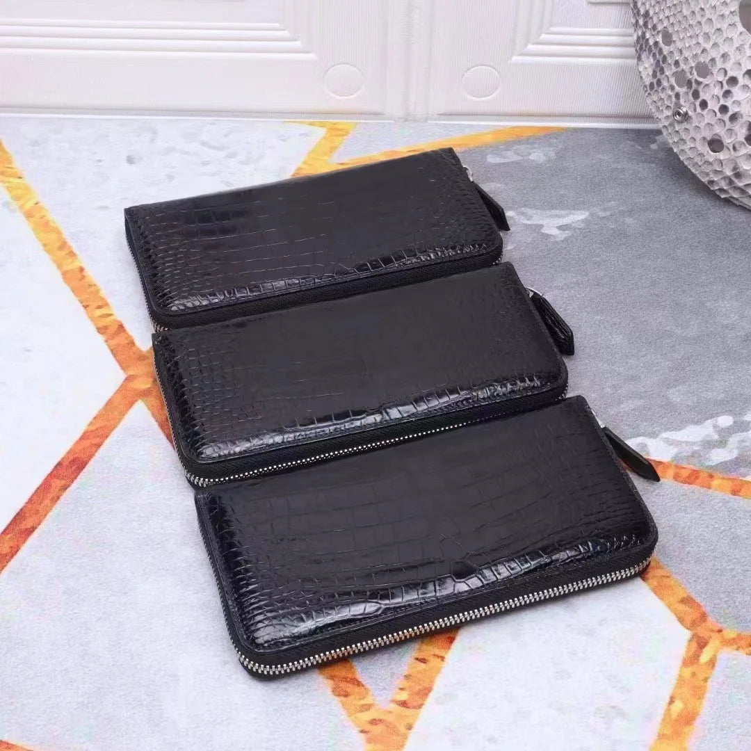 New Crocodile Leather Wallets For Men- Genuine Leather Man Clutch Bag,  Luxury Business Large Capacity Men's Designer Bag