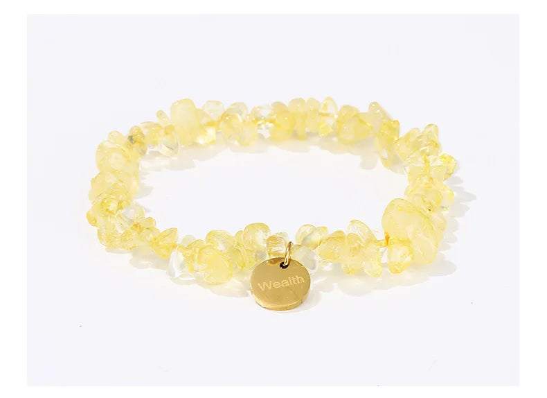 Natural Healing 10pc Natural Amethyst Tiger Eye Irregular Stone Wealth Lucky Pendant Bracelet- Unisex Trendy Stretch Yoga Meditation Gift