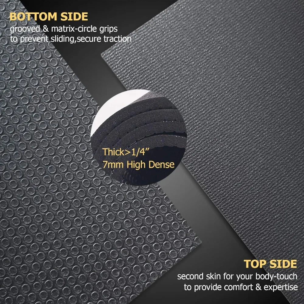 XMSJ Gym Mat- Extra Large Exercise Mat 16'x6'/12'x6'/10'x6'/8'x6'(7mm), Extra Wide Workout Mats for Home Gym Flooring, Non-Slip Thick and Durable.