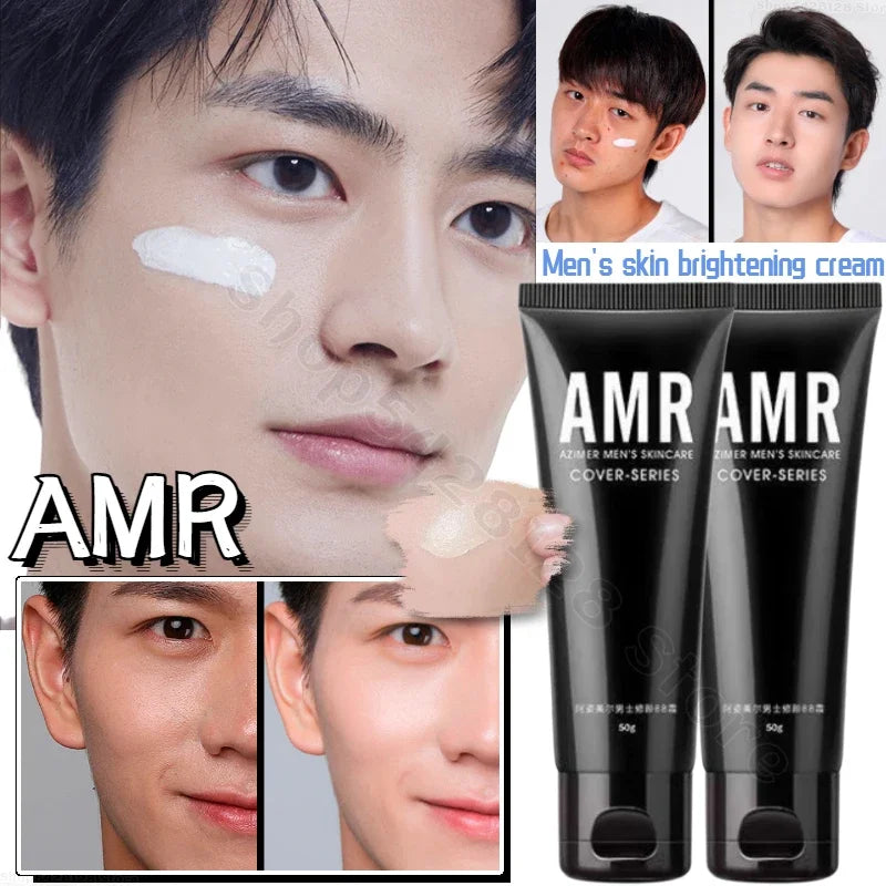 AMR Men's No-Makeup Cream- Refreshing Cream Concealer Modify Skin Isolate Acne Marks, Brightening No-Makeup Cream 50g