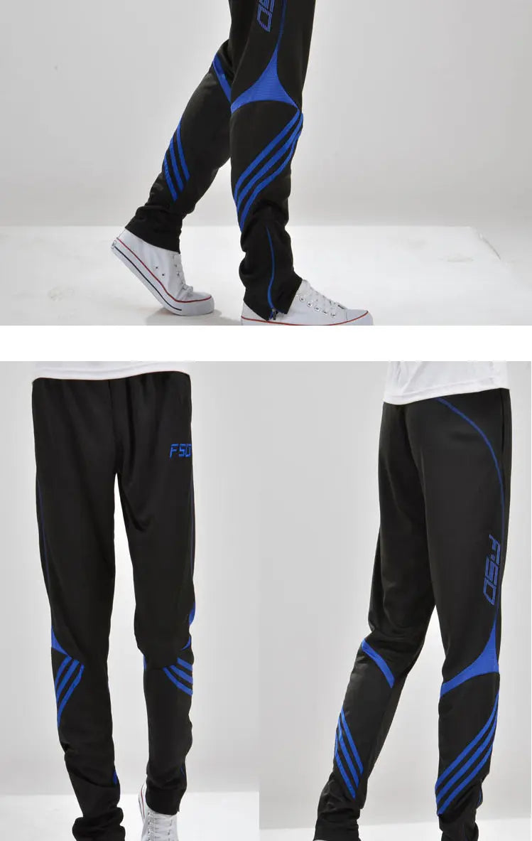 FSO Football Training Men`s Striped Sweatpants Spring Summer Thin Big Size Elastic Waist Joggers- Gym Outdoor Quick Dry Sports Trousers
