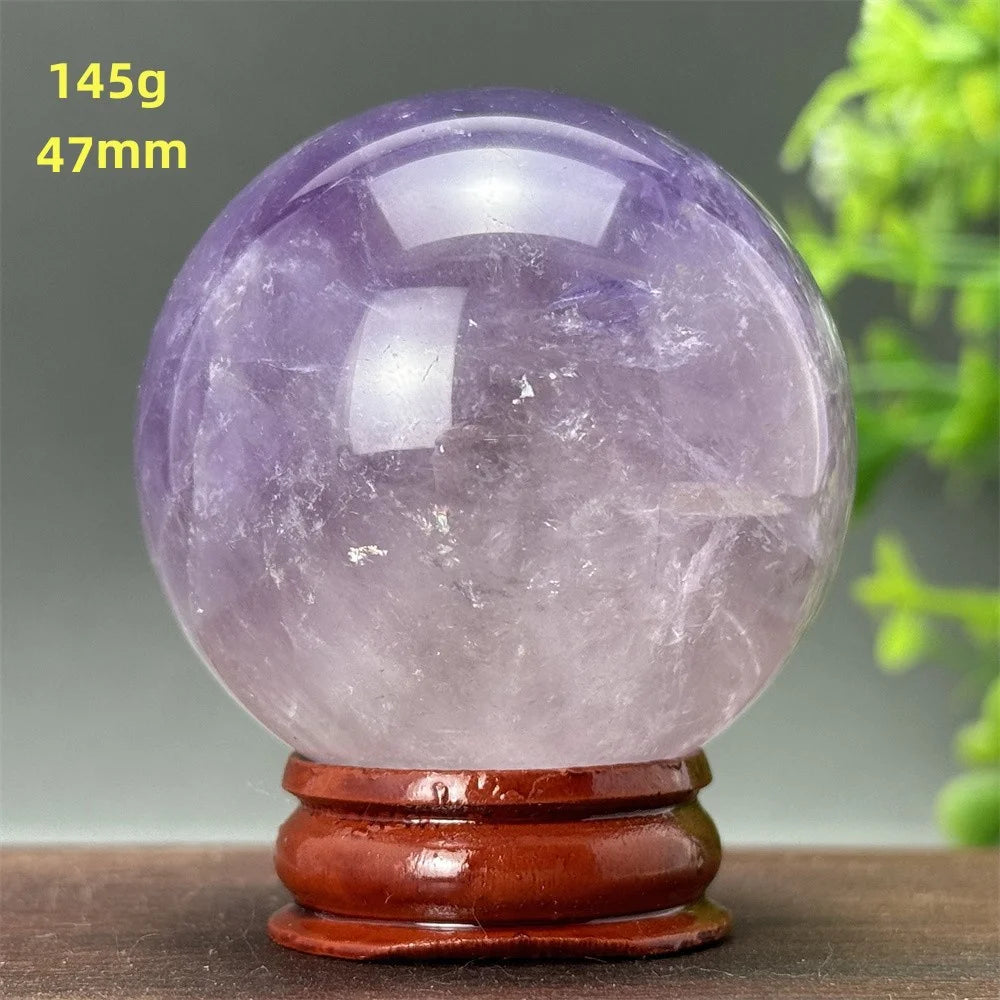 Natural Amethyst Ball Quartz Crystal Ball- Home, Office Decoration Energy Wicca Reiki Spiritual Meditation Witchcraft Divination
