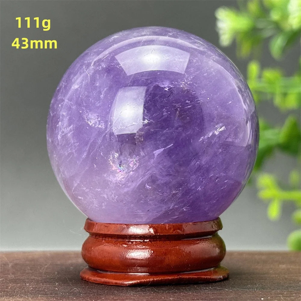 Natural Amethyst Ball Quartz Crystal Ball- Home, Office Decoration Energy Wicca Reiki Spiritual Meditation Witchcraft Divination