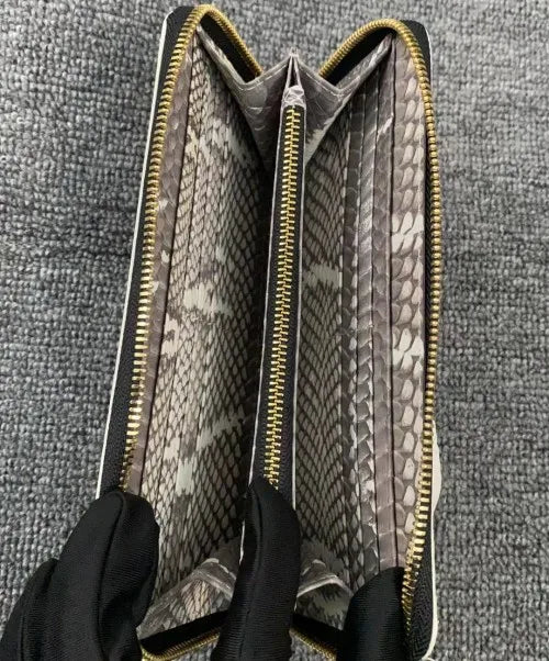 Teemzone New Designer Full Of Snake Leather Men`s Wallets- Fashion Genuine Leather Men`s Money Bag Multi Card Holder Clutch Purse 45