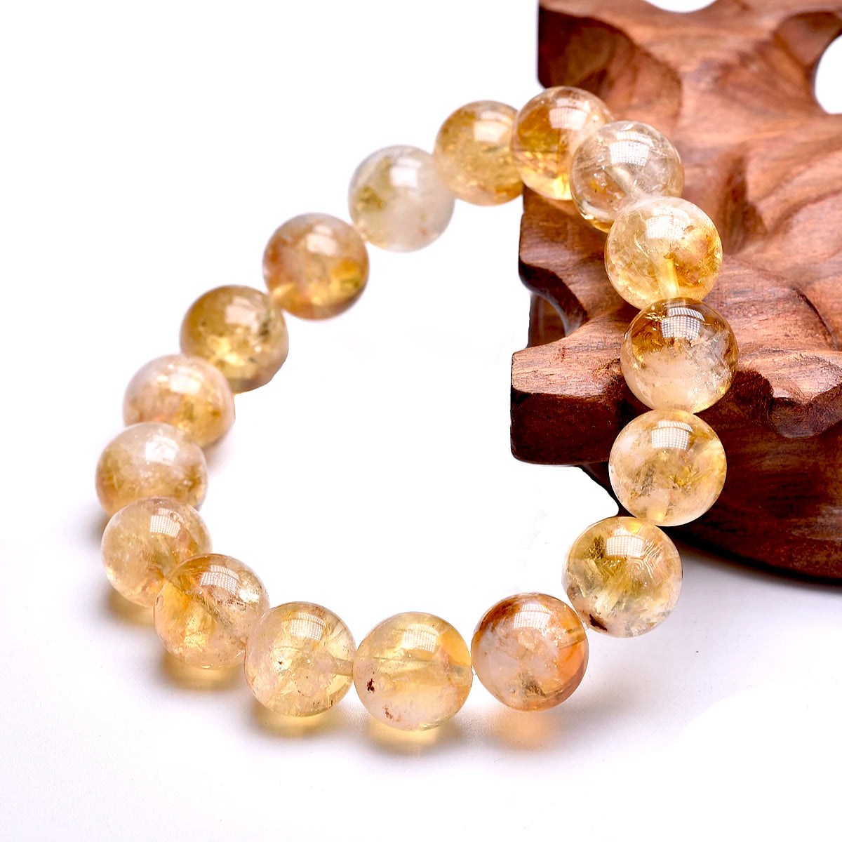 3A Natural Reiki Healing Energy Yelllow Citrine Quartz Chakra Meditation Degausst Beads Bracelets - Unisex Lucky Jewelry