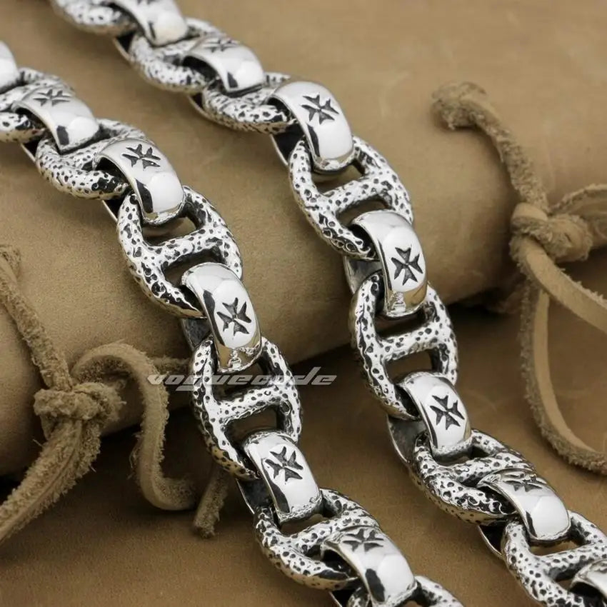 Linsion Huge Heavy 925 Sterling Silver Fashion Wallet Chain Biker Key Chain Punk DIY Accessory 8W006WC