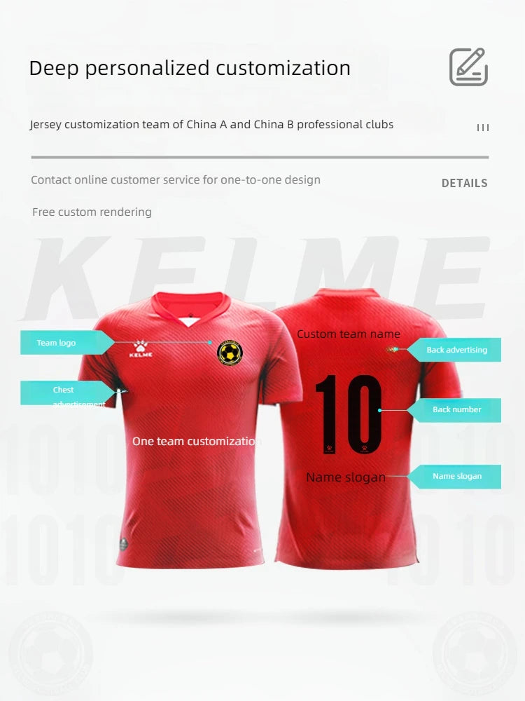 KELME Sports T-Shirt Football Training Set Short-Sleeved Casual Outdoor Running Fitness Breathable Tops