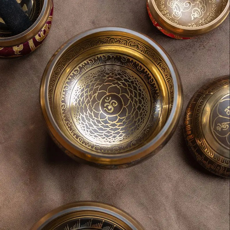 Copper Singing Bowl- Meditation Mindfulness Buddhism Singing Bowl & Spiritual Relaxation Sound Healing Percussion Instrument