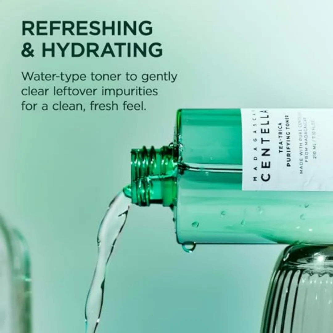 SKIN1004 Tea-Trica Purifying Toner 210ml- Madagascar Centella Asiatica Pore Care Sebum Control Blackhead Remover Korean Skin Care