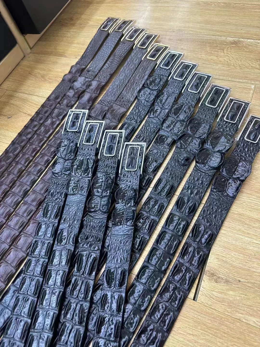 Designer Double Bone Men's Slide Belts Fashion Creative Crocodile Leather Belts For Man 45