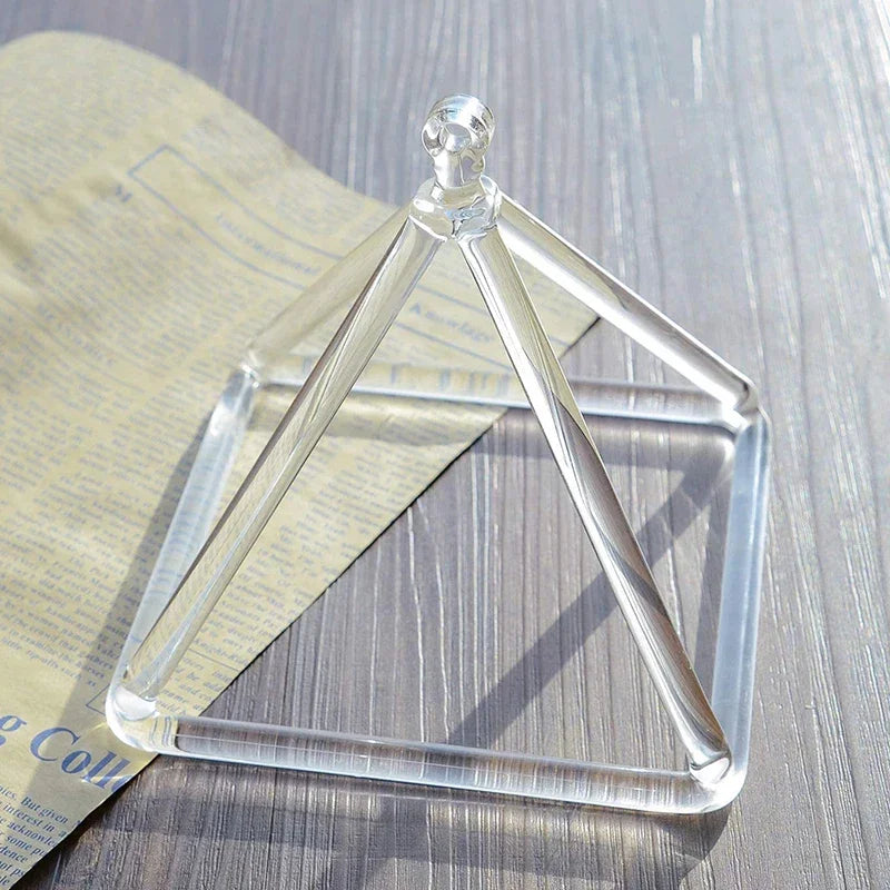 3-8 Inch Crystal Pyramid Yoga Meditation Singing Sound Healing Instruments Triangular Tower