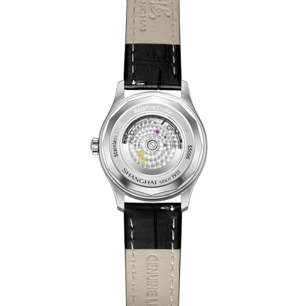 Shanghai Watch 39mm Elegant Men's Watches- ST2130 Movement Automatic Mechanical Clock Arched Sapphire Italian Leather Strap S5006