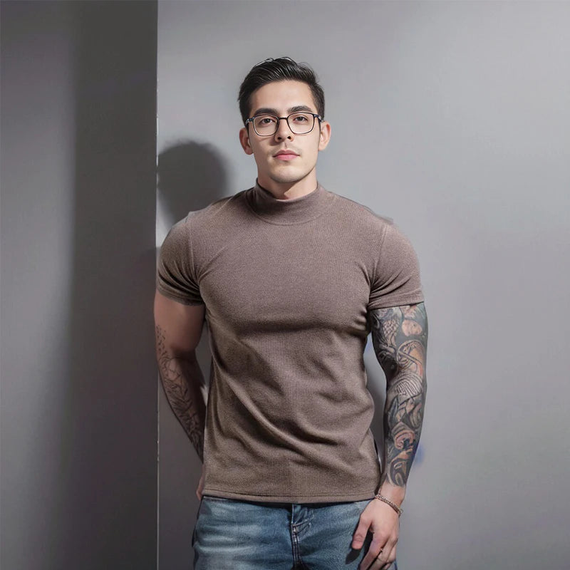 Men`s Short Sleeve Breathable Cotton T-Shirts- Sport Running Shirts, Slim Casual Gym Tops