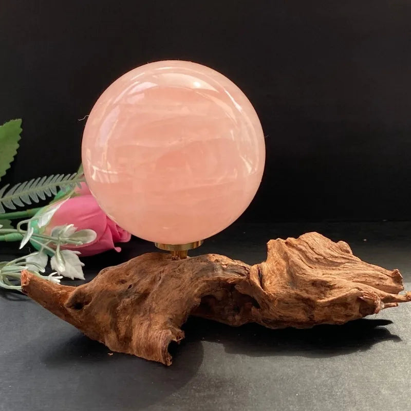 7-9cm Large Natural Rose Quarter Ball Crystal Healing Decoration for Office and Home Use or Souvenir Gift.